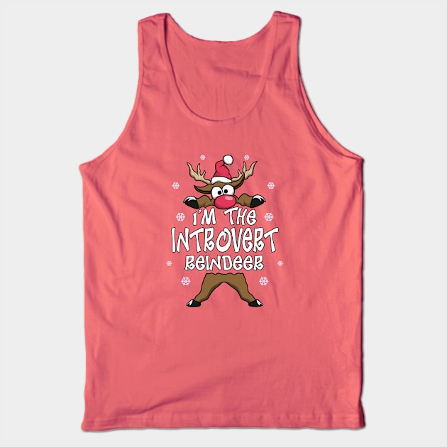 I’m The Introvert Reindeer Family Matching Christmas Pajamas Tank Top by FrontalLobe